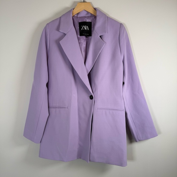 Zara Jackets & Blazers - Zara Tie Back Business Career Work Office Blazer Jacket Lilac Purple Medium NWOT